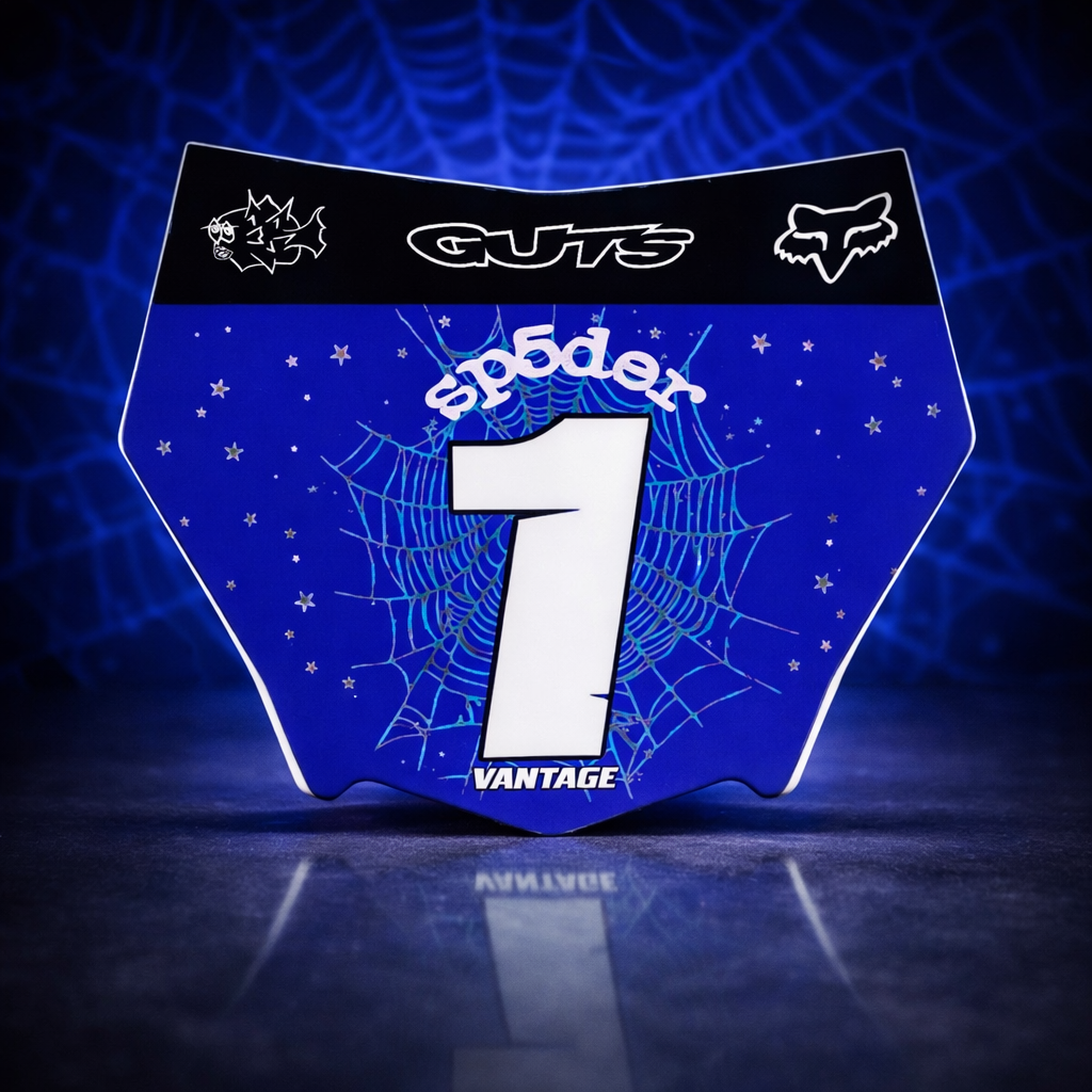 Blue Spiderweb Designer Decal (Custom) (ODI AND MOTOCUTZ)