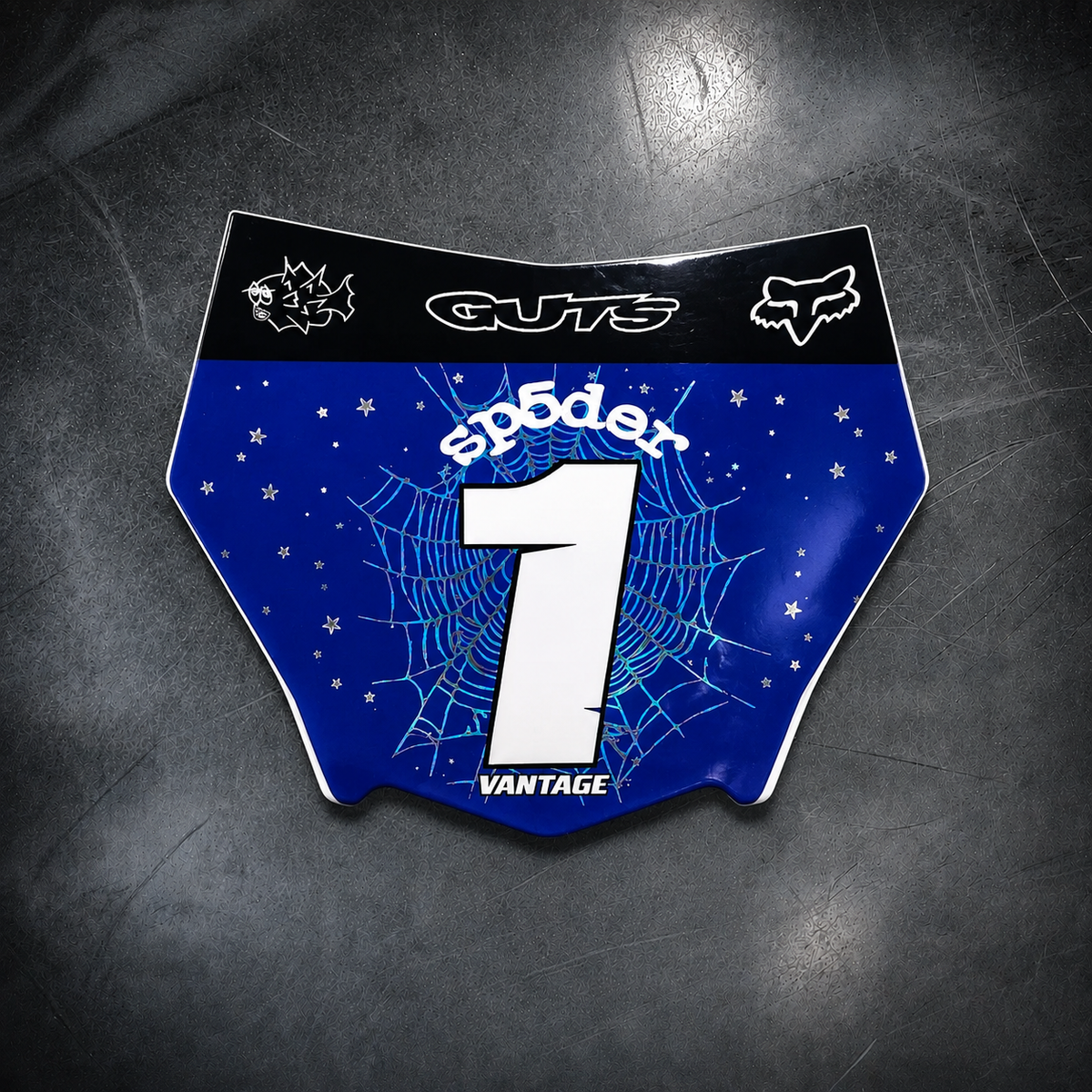 Blue Spiderweb Designer Decal (Custom) (ODI AND MOTOCUTZ)