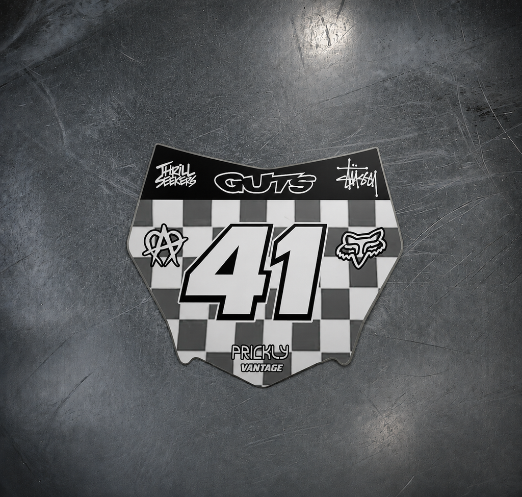 Gray Flag Checkered Decal (Custom) (ODI AND MOTOCUTZ)