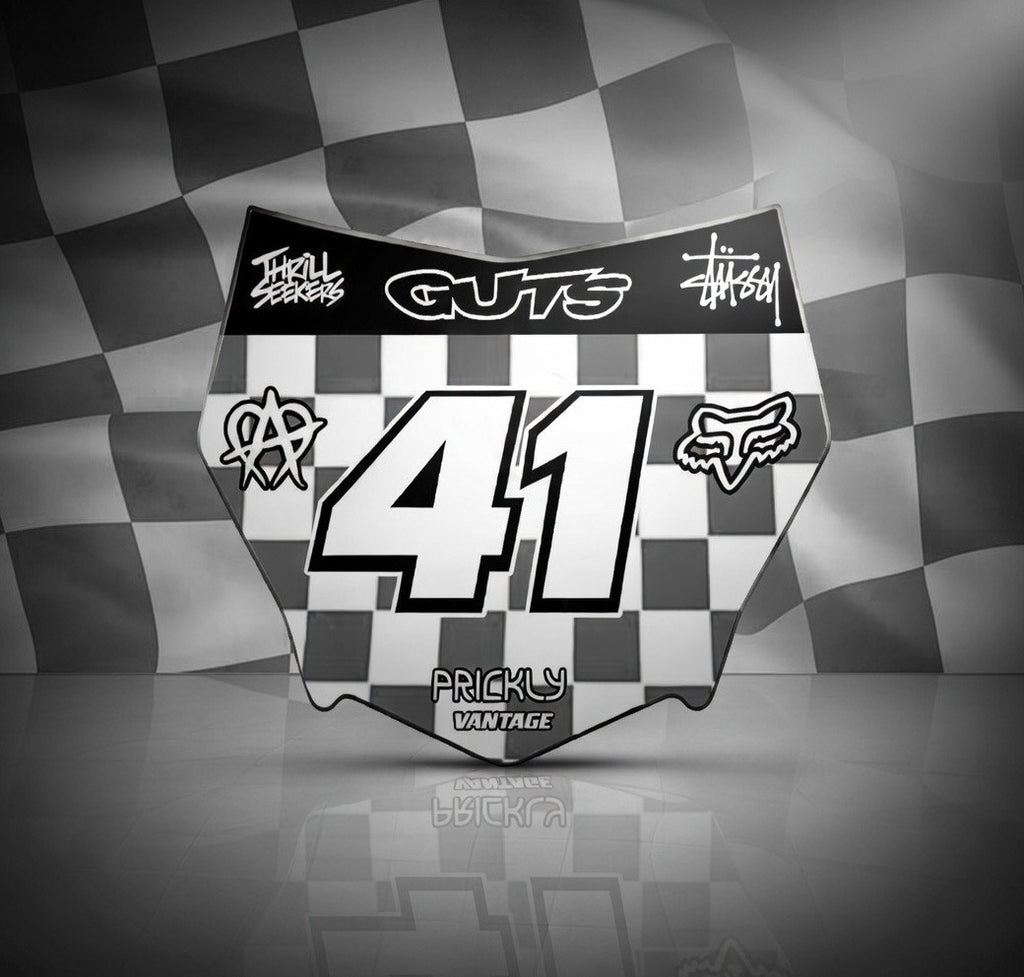 Gray Flag Checkered Decal (Custom) (ODI AND MOTOCUTZ)